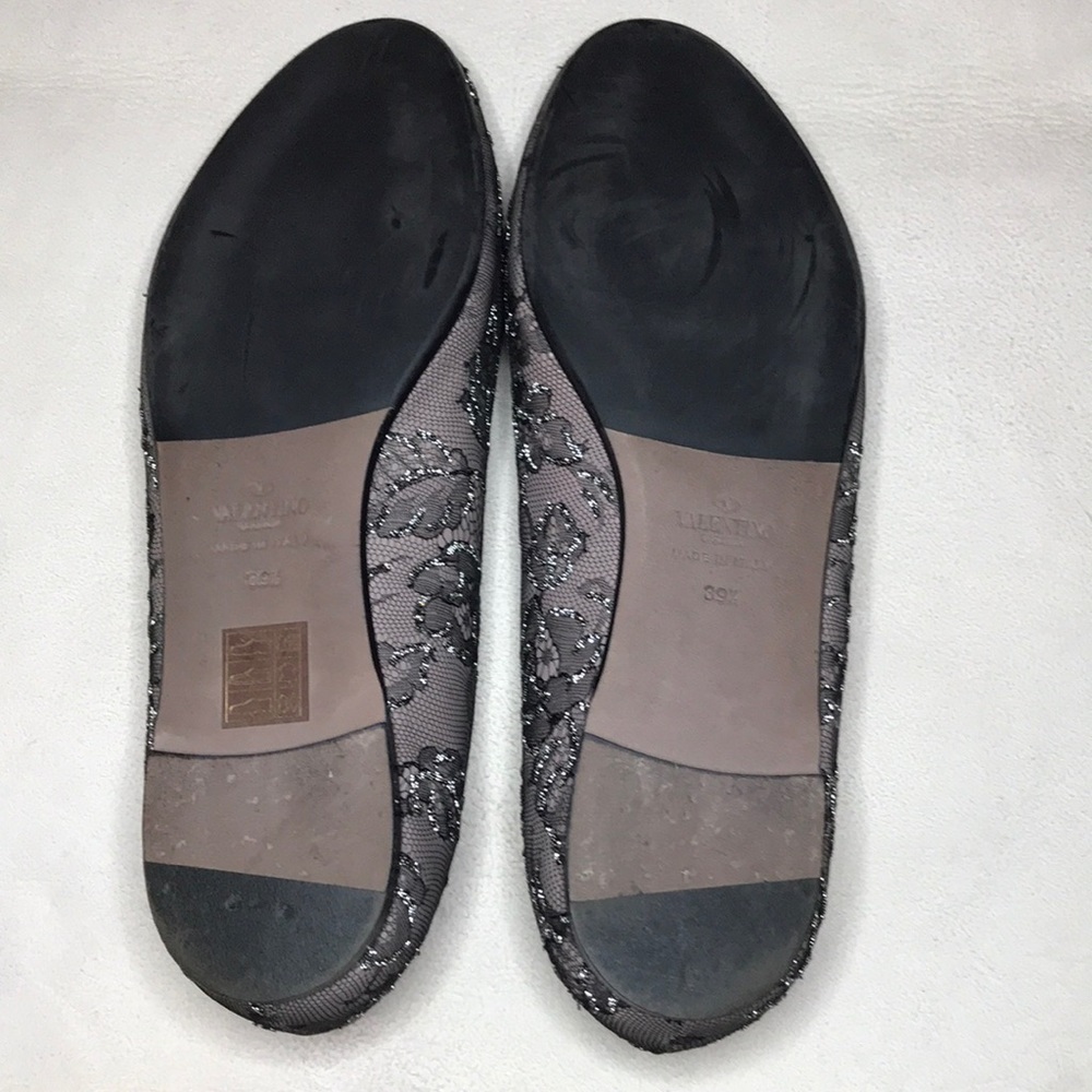 Valentino Garavani Caviar-Crystal Lace Smoking Slipper - Picture 13 of 15